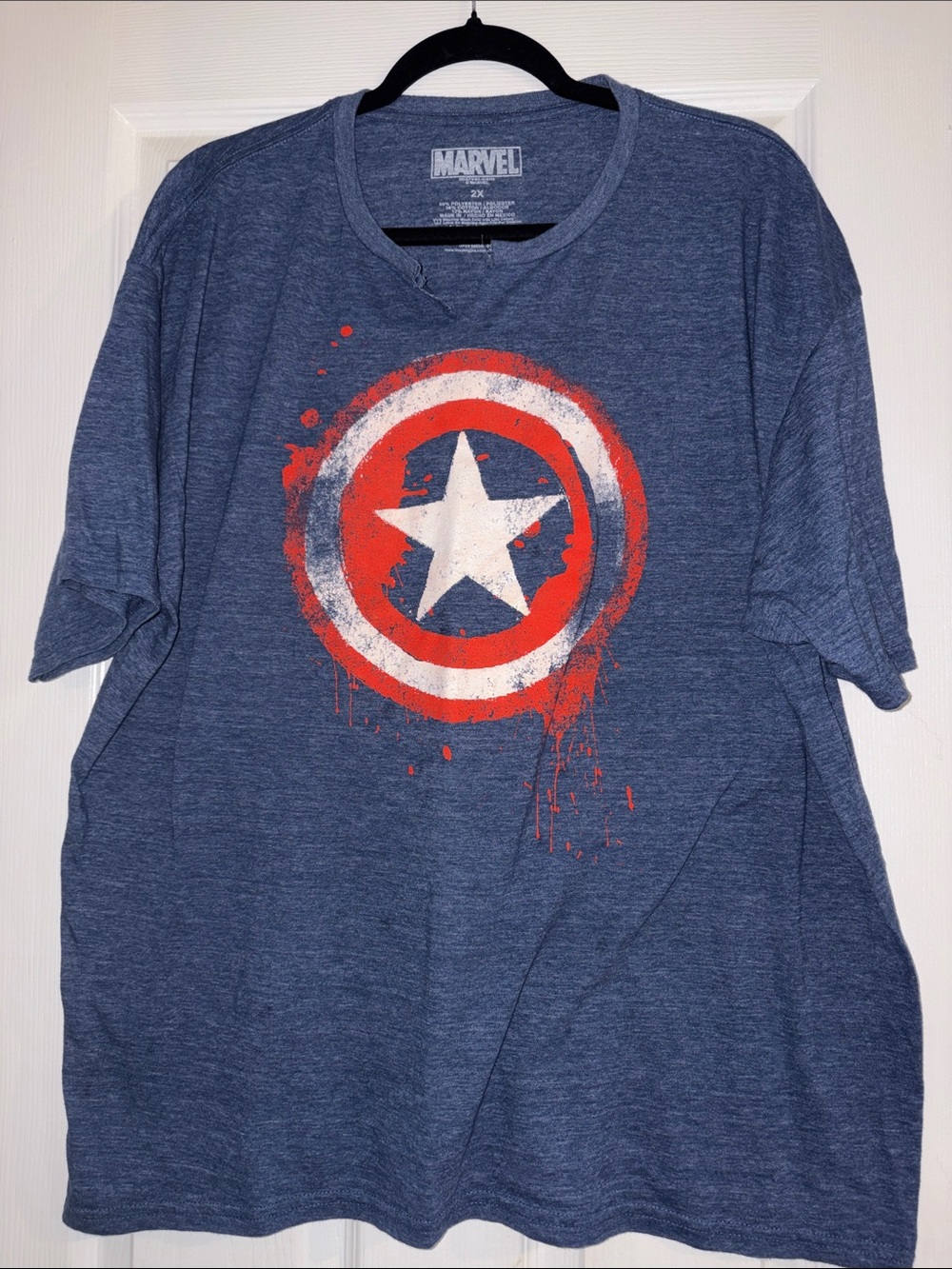 Marvel Blue Captain America Shield Graphic Tee